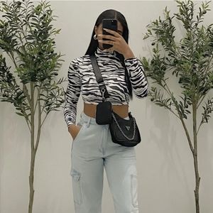 NWT Zebra print cropped top